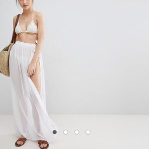 ASOS sheer chiffon maxi wrap skirt
